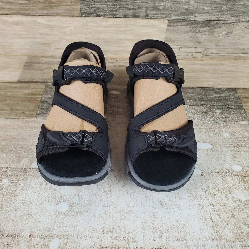 Naturalizer Angeles III Womens Sandals Sz 5 M Black Leather Slingback Open Toe